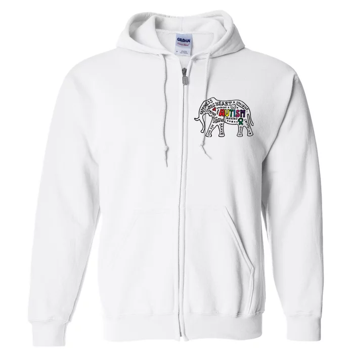 Autism Awareness Elephant Pride Full Zip Hoodie