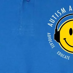 Autism Acceptance Educate Smiley Headphone Softstyle Adult Sport Polo