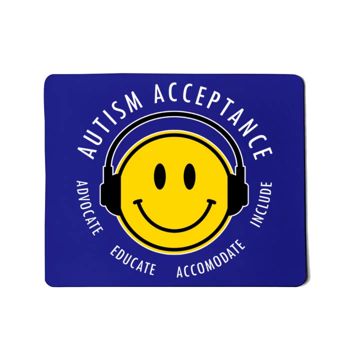 Autism Acceptance Educate Smiley Headphone Mousepad