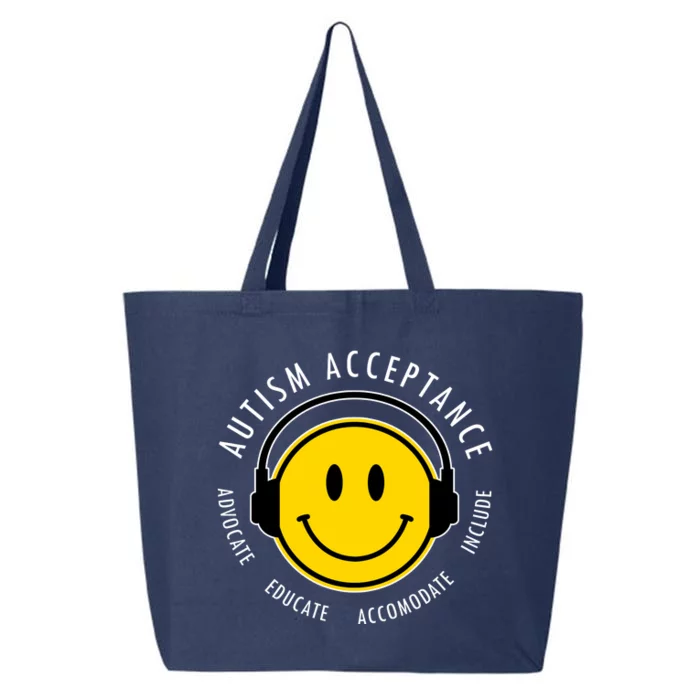 Autism Acceptance Educate Smiley Headphone 25L Jumbo Tote