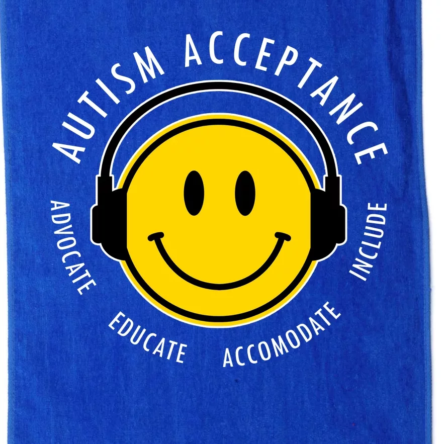 Autism Acceptance Educate Smiley Headphone Platinum Collection Golf Towel