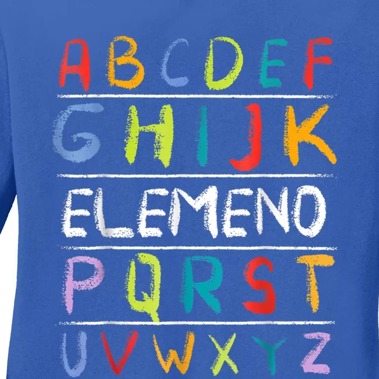 Alphabet Abcs Eleo Back To School Teacher Student Gift Ladies Long Sleeve Shirt