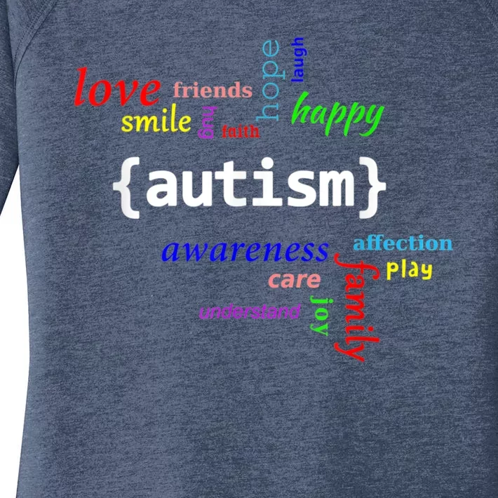 Autism Awareness Educate Women's Perfect Tri Tunic Long Sleeve Shirt