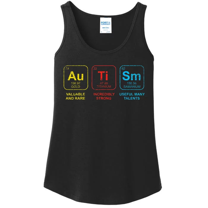 Autism Awareness Elements Periodic Table ASD Ladies Essential Tank