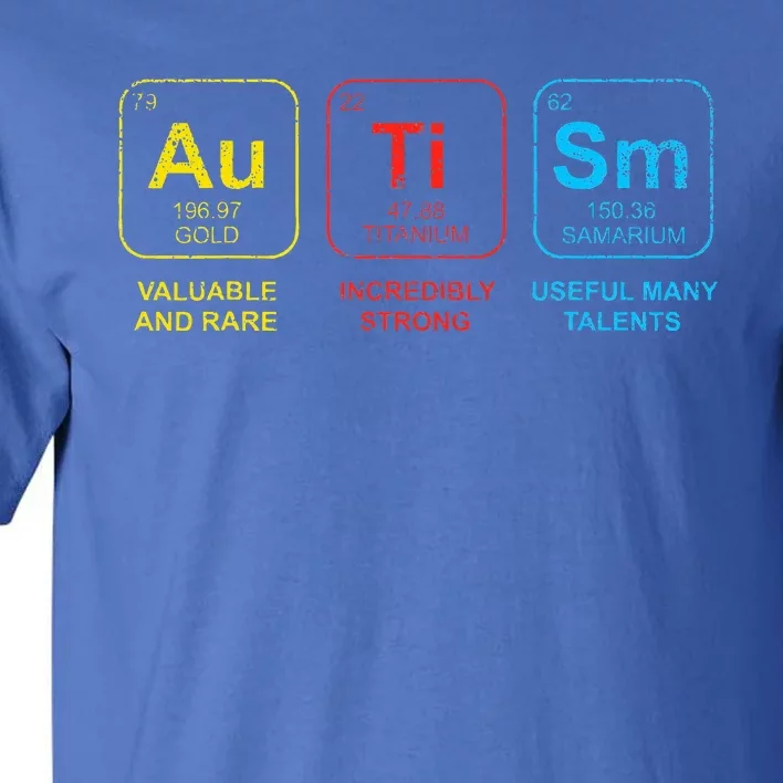 Autism Awareness Elements Periodic Table ASD Tall T-Shirt