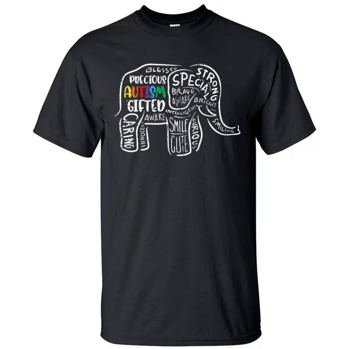 Autism Awareness Elephant Acceptance Autistic Tall T-Shirt