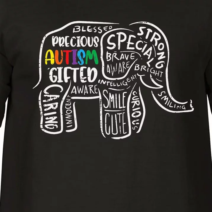 Autism Awareness Elephant Acceptance Autistic Comfort Colors T-Shirt