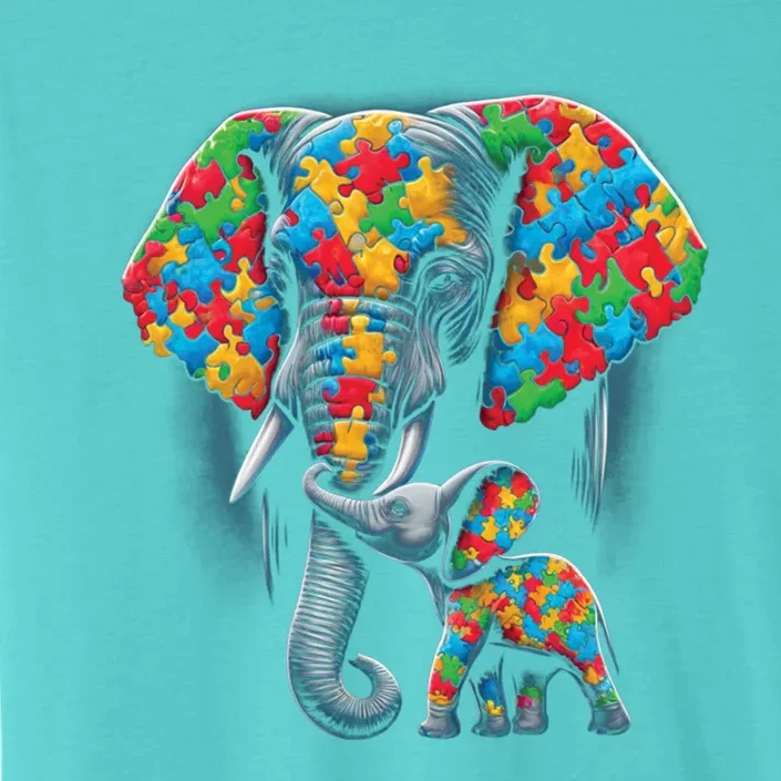 Autism Awareness Elephant Puzzles Autism Mom Support Gift ChromaSoft Performance T-Shirt