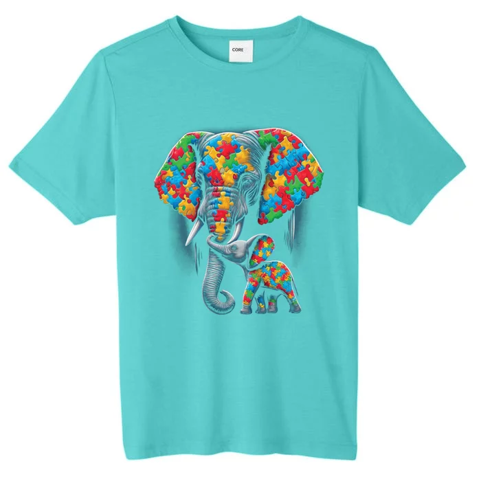 Autism Awareness Elephant Puzzles Autism Mom Support Gift ChromaSoft Performance T-Shirt