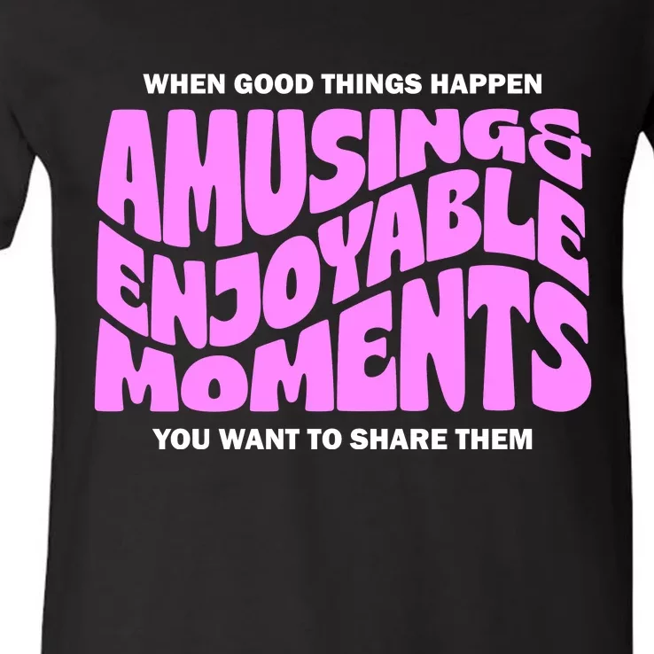 Amusing And Enjoyable Moments V-Neck T-Shirt