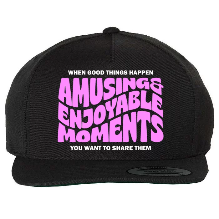 Amusing And Enjoyable Moments Wool Snapback Cap