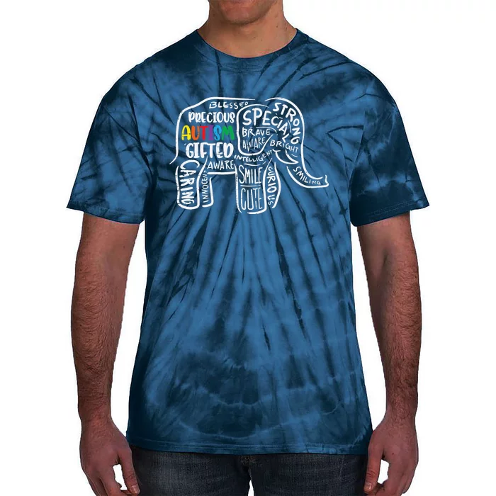 Autism Awareness Elephant Acceptance Autistic Tie-Dye T-Shirt