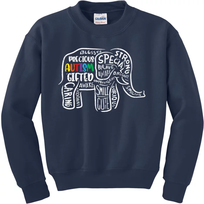 Autism Awareness Elephant Acceptance Autistic Kids Sweatshirt