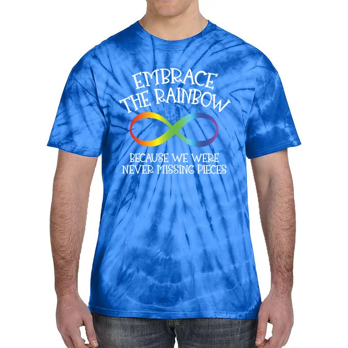 Autism Awareness Embrace The Rainbow Infinity Anti Puzzle Gift Tie-Dye T-Shirt