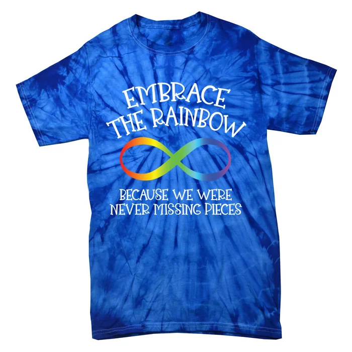 Autism Awareness Embrace The Rainbow Infinity Anti Puzzle Gift Tie-Dye T-Shirt