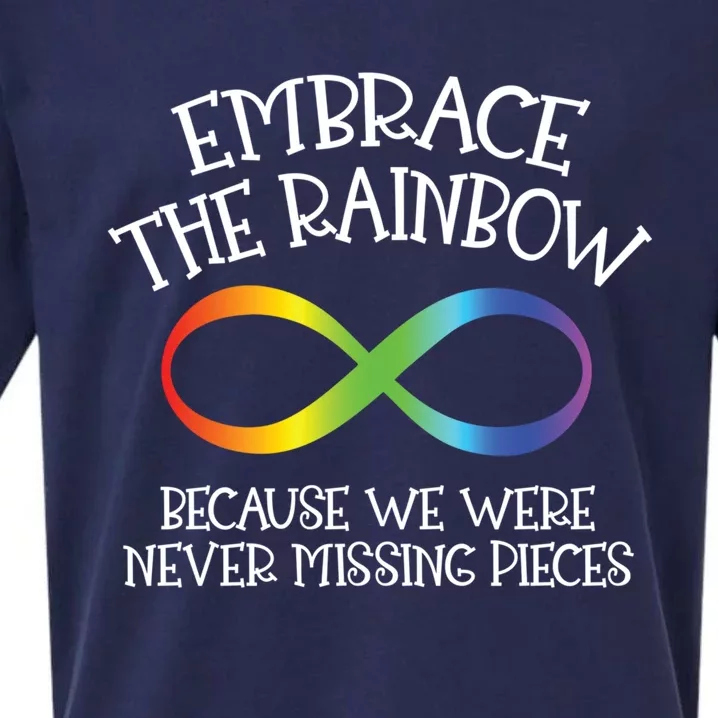 Autism Awareness Embrace The Rainbow Infinity Anti Puzzle Gift Sueded Cloud Jersey T-Shirt