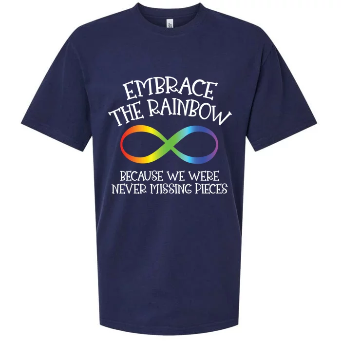 Autism Awareness Embrace The Rainbow Infinity Anti Puzzle Gift Sueded Cloud Jersey T-Shirt