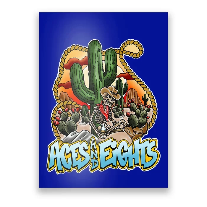 Aces And Eights Desert Scene Poster