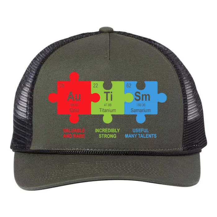 Autism Awareness Elements Periodic Table ASD Retro Rope Trucker Hat Cap