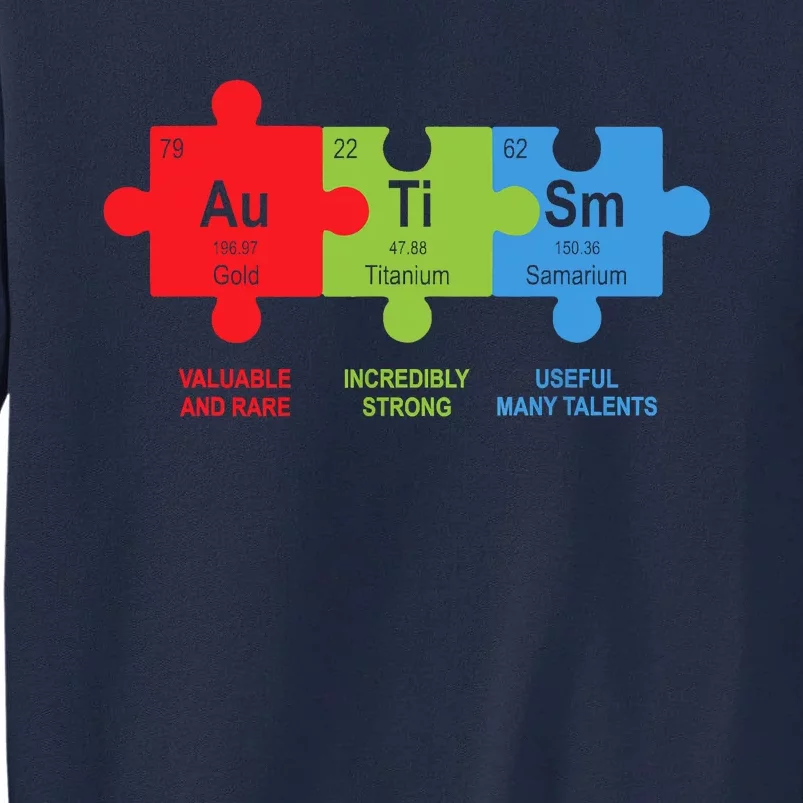 Autism Awareness Elements Periodic Table ASD Tall Sweatshirt