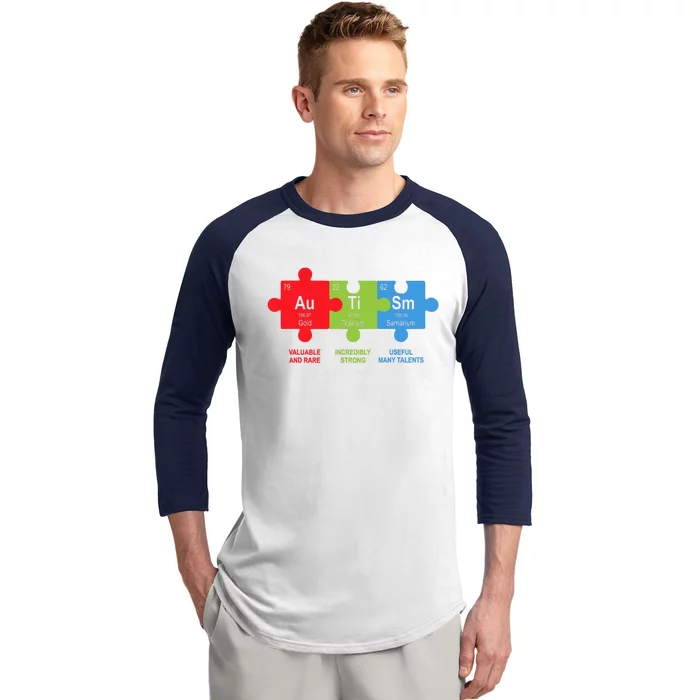 Autism Awareness Elements Periodic Table ASD Baseball Sleeve Shirt