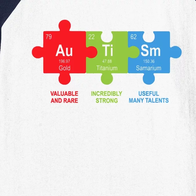 Autism Awareness Elements Periodic Table ASD Baseball Sleeve Shirt