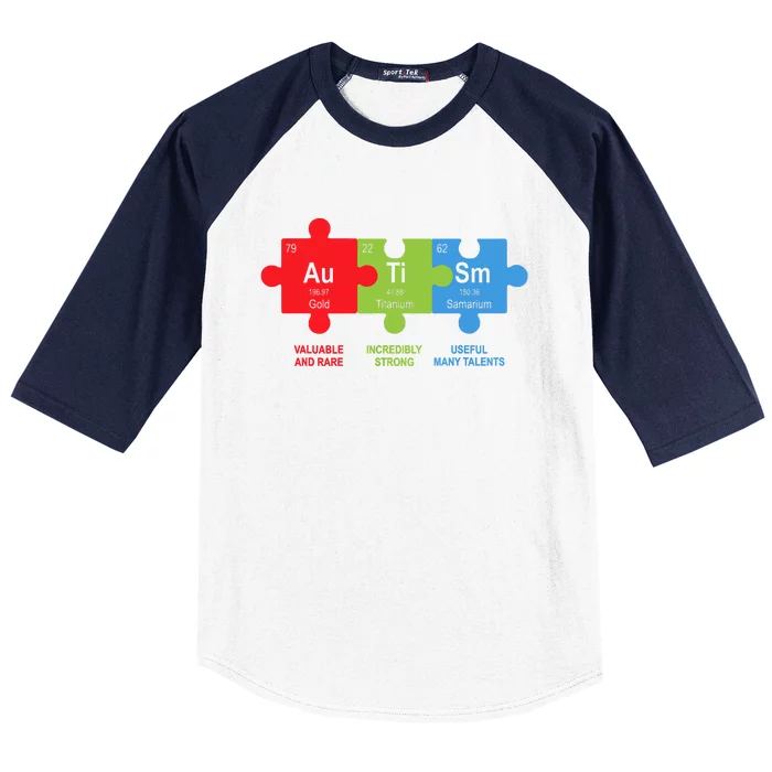 Autism Awareness Elements Periodic Table ASD Baseball Sleeve Shirt