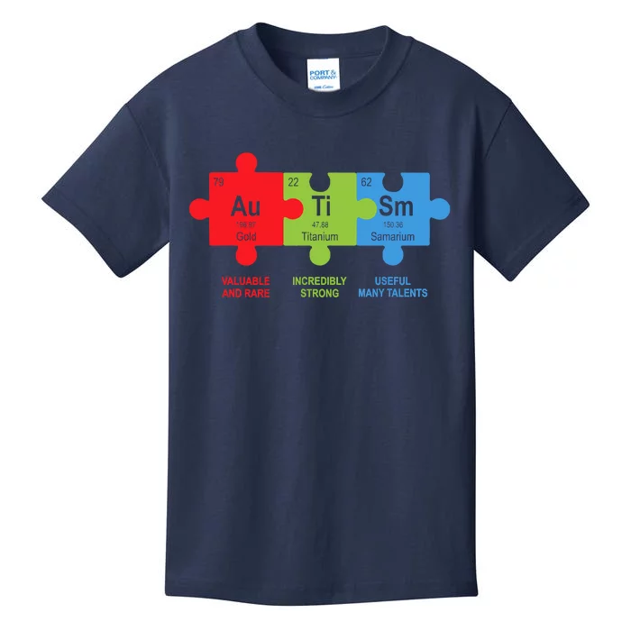 Autism Awareness Elements Periodic Table ASD Kids T-Shirt