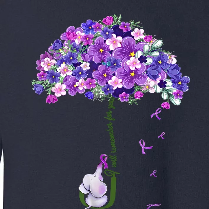 Alzheimer Awareness Elephant I Will Remember For You Supporter Alzheimer Toddler Sweatshirt