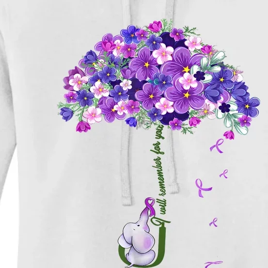 Alzheimer Awareness Elephant I Will Remember For You Supporter Alzheimer Women's Pullover Hoodie