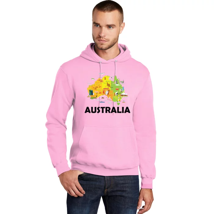 Australia Australian Elements Fun Map Ocenia Hoodie