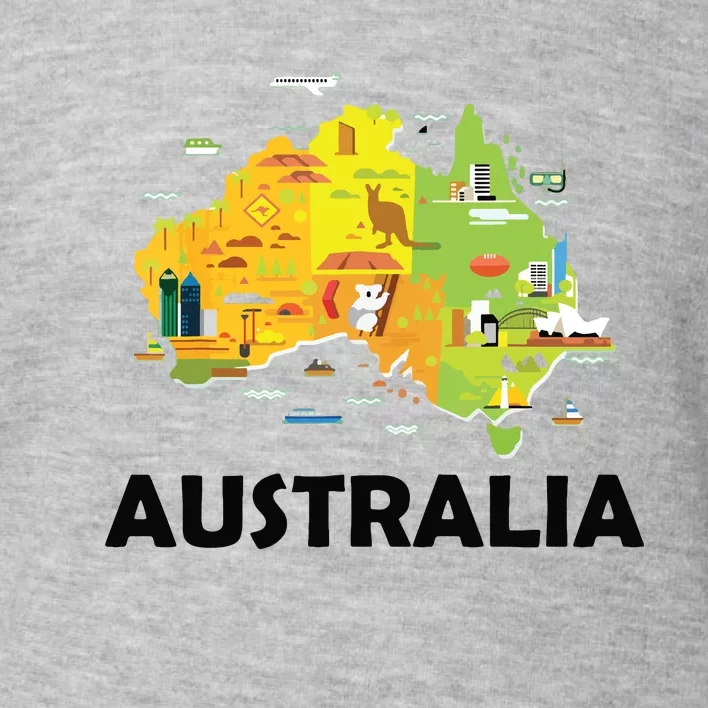 Australia Australian Elements Fun Map Ocenia Toddler Sweatshirt