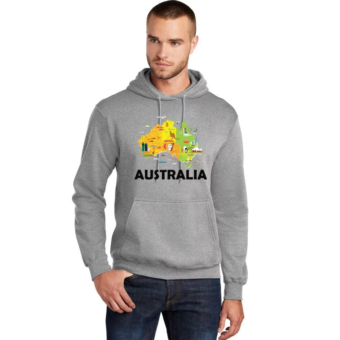 Australia Australian Elements Fun Map Ocenia Tall Hoodie