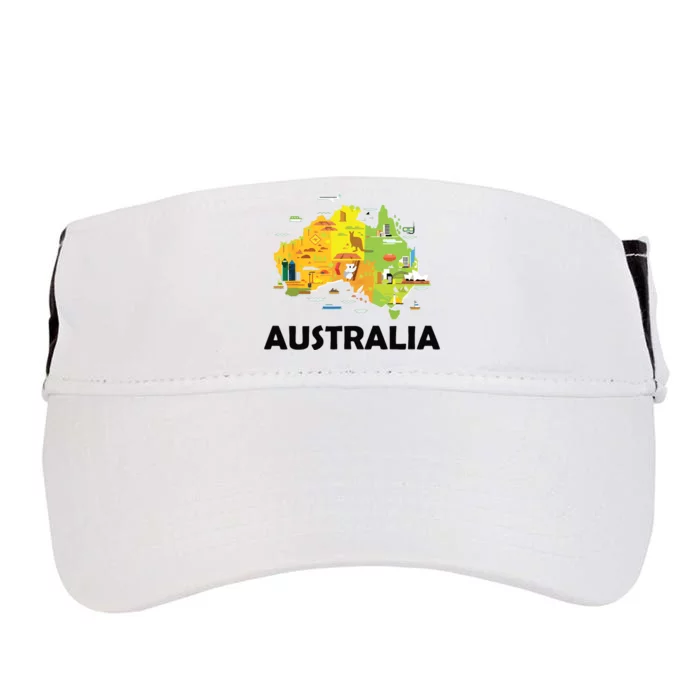 Australia Australian Elements Fun Map Ocenia Adult Drive Performance Visor