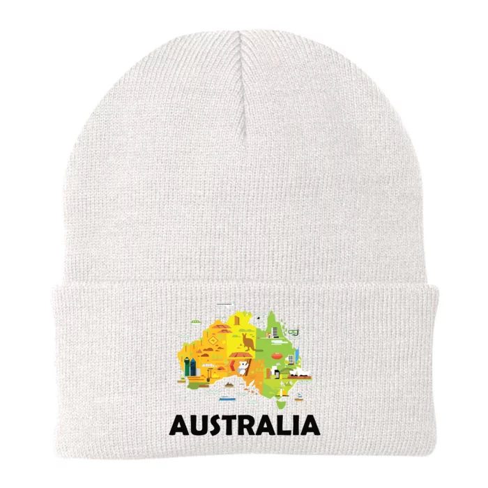 Australia Australian Elements Fun Map Ocenia Knit Cap Winter Beanie