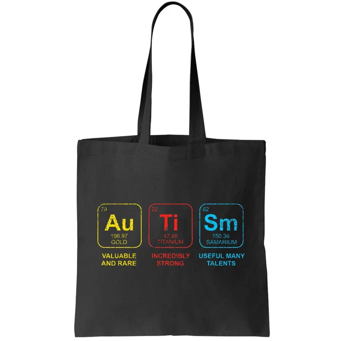 Autism Awareness Elements Periodic Table ASD Tote Bag