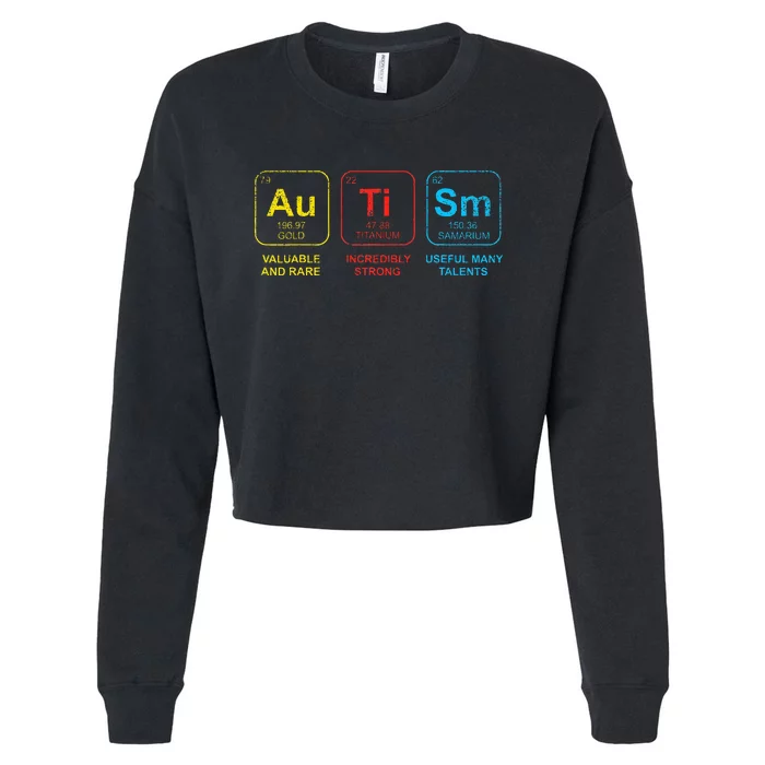 Autism Awareness Elements Periodic Table ASD Cropped Pullover Crew