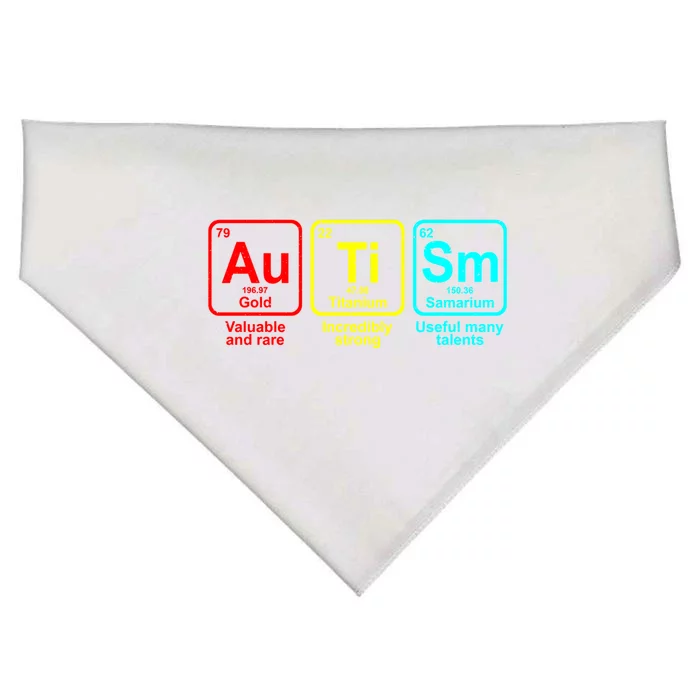 Autism Awareness Elets Periodic Table Funny Gift USA-Made Doggie Bandana