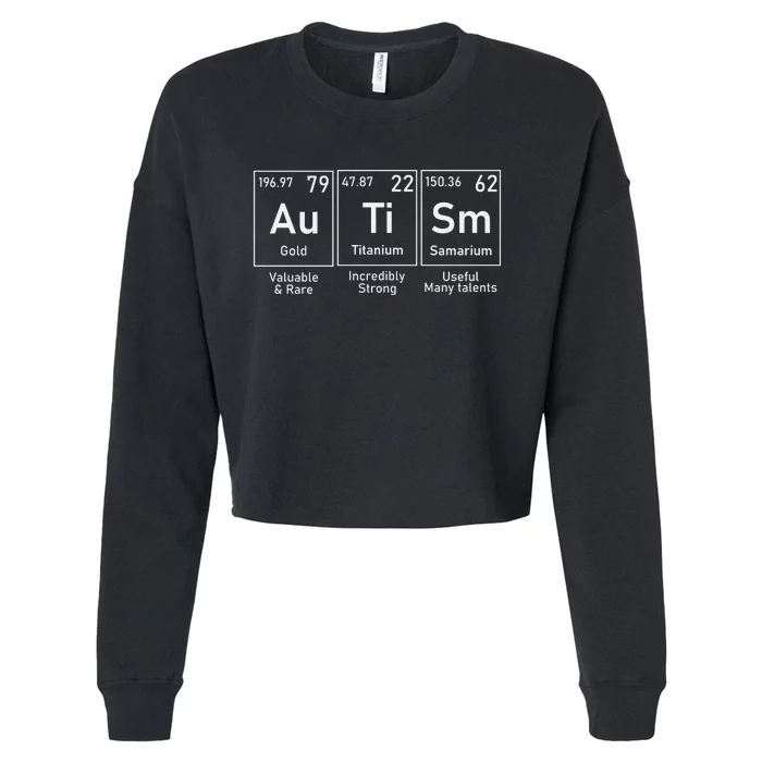 Autism Awareness Elements Graphic Cropped Pullover Crew