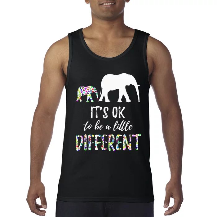 Autism Awareness Elephant It's OK To Be Different Tank Top