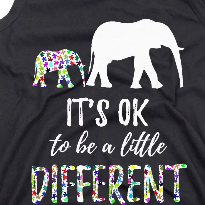 Autism Awareness Elephant It's OK To Be Different Tank Top