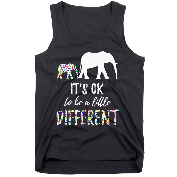 Autism Awareness Elephant It's OK To Be Different Tank Top