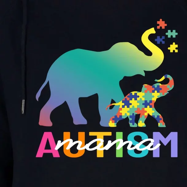 Autism Awareness Elephant Autism Mom Gift Womens Funnel Neck Pullover Hood