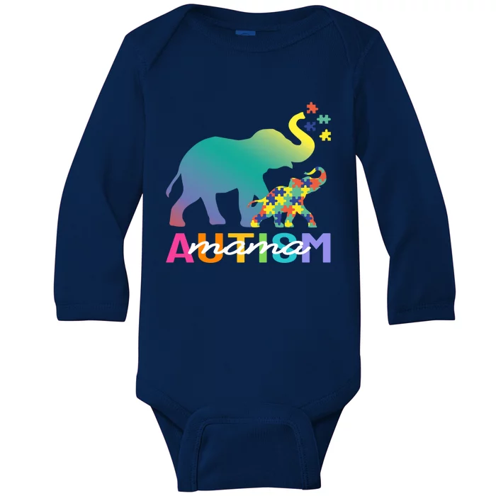 Autism Awareness Elephant Autism Mom Gift Baby Long Sleeve Bodysuit