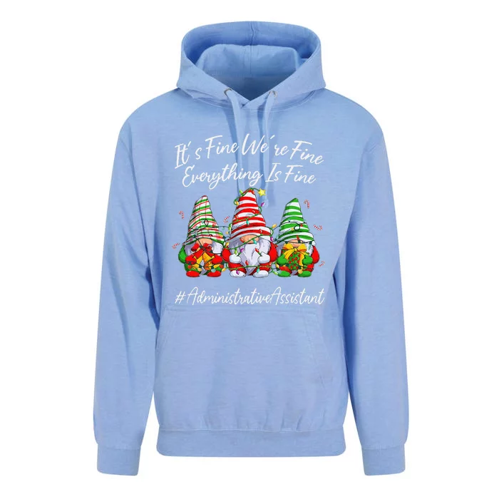 Administrative Assistant Everything Is Fine Christmas Gnomie Unisex Surf Hoodie