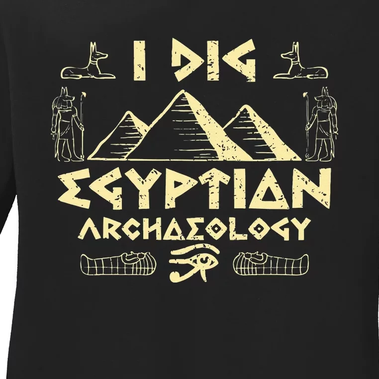 Archeology Ancient Egypt Pyramid Egyptian Ladies Long Sleeve Shirt