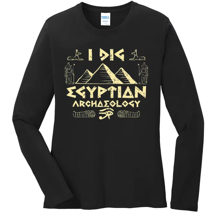 Archeology Ancient Egypt Pyramid Egyptian Ladies Long Sleeve Shirt