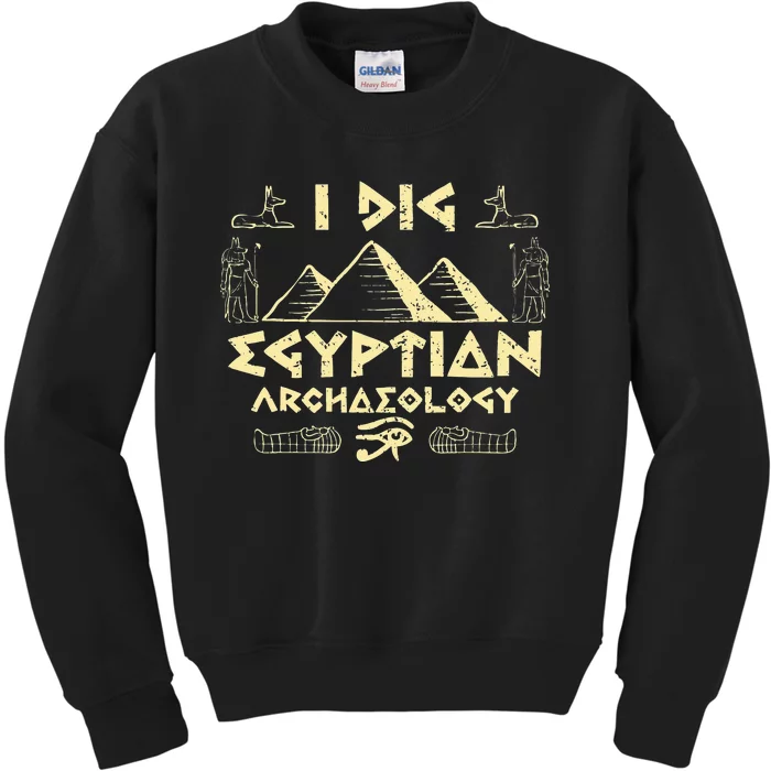 Archeology Ancient Egypt Pyramid Egyptian Kids Sweatshirt