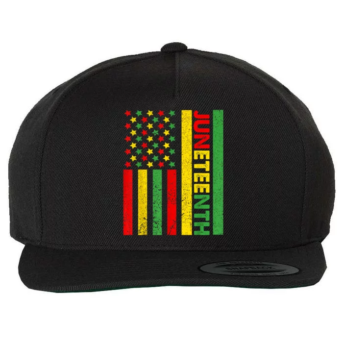 African American Flag Juneteenth Wool Snapback Cap