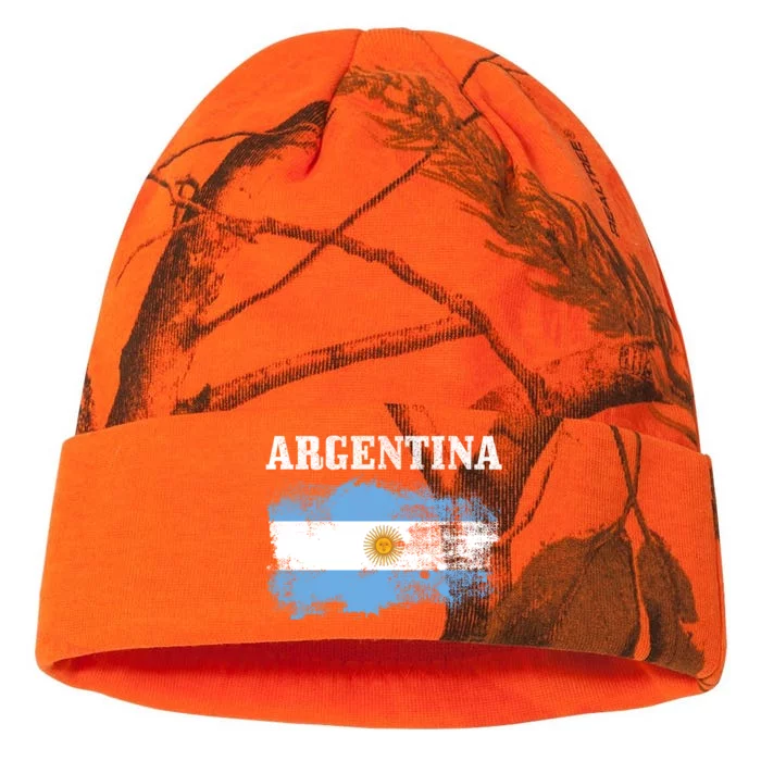 Argentina Argentinian Flag Vintage Argentine Pride Gift Kati - 12in Camo Beanie